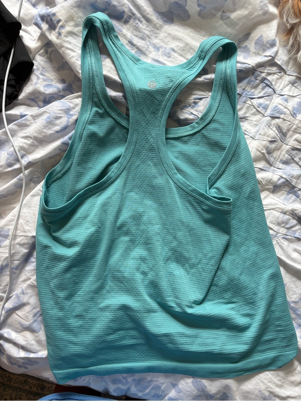 lululemon athletica Teal swiftly tech *race length* tank